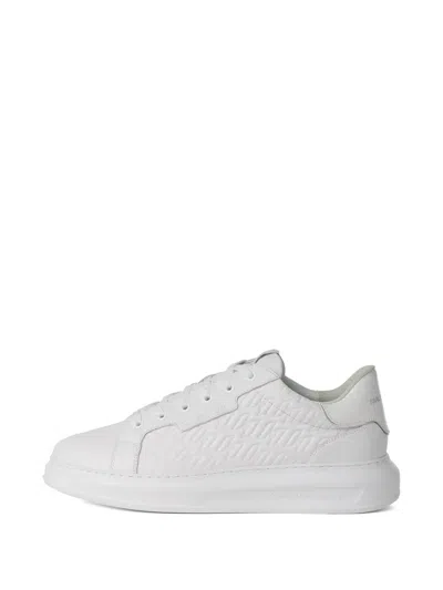 Karl Lagerfeld Kapri Monogram Lace-up Sneakers In White