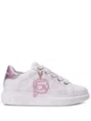 Karl Lagerfeld Kapri Nft Monogram Leather Sneakers In Pink