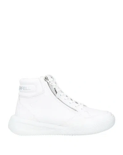 Karl Lagerfeld Kapri Run Zip Mid Boot Man Sneakers White Size 9 Soft Leather