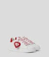 Karl Lagerfeld Kapri Valentine Charm Sneakers In White
