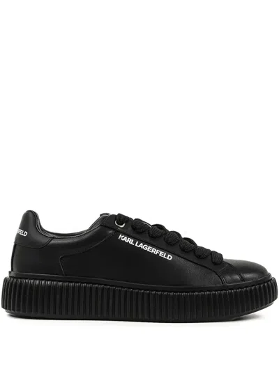 Karl Lagerfeld Kaprika Platform Lace-up Sneakers In Black