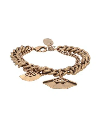 Karl Lagerfeld K/archive Fan Double Bracelet Woman Bracelet Bronze Size - Brass, Iron In Yellow