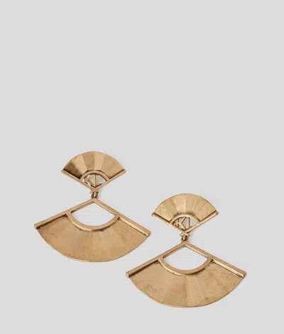 Karl Lagerfeld K/archive Fan Large Earrings In Yellow