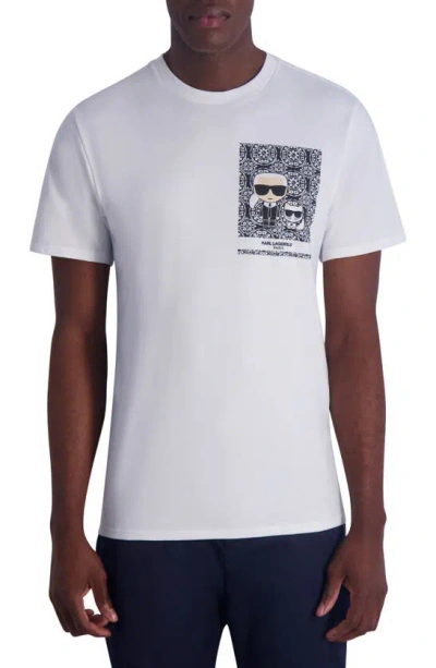 Karl Lagerfeld Paris Karl & Choupette Logo Cotton Graphic T-shirt In White