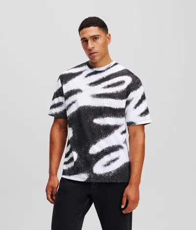 Karl Lagerfeld Karl Autograph Graffiti T-shirt In Black