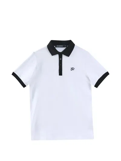 Karl Lagerfeld Karl Autograph Polo Shirt In White