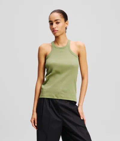 Karl Lagerfeld Karl Autograph Tank Top In Green