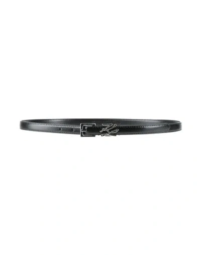 Karl Lagerfeld Karl Cares Woman Belt Black Size 38 Leather
