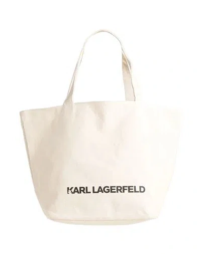 Karl Lagerfeld Karl Cares Woman Shoulder Bag Beige Size - Recycled Cotton, Cotton In Sand