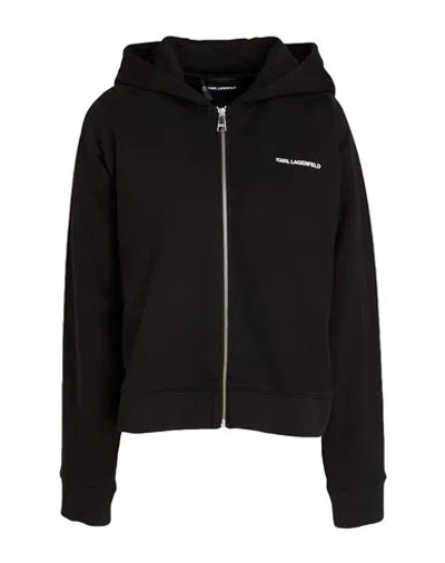Karl Lagerfeld Karl Cares Woman Sweatshirt Black Size L Organic Cotton, Recycled Polyester