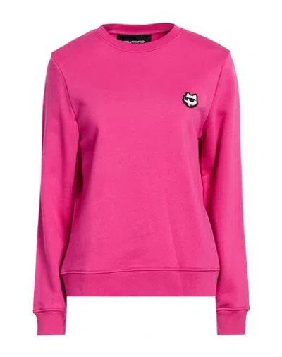 Karl Lagerfeld Karl Cares Woman Sweatshirt Fuchsia Size S Organic Cotton, Recycled Polyester In Multi