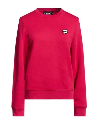 Karl Lagerfeld Karl Cares Woman Sweatshirt Magenta Size S Organic Cotton, Recycled Polyester In Multi