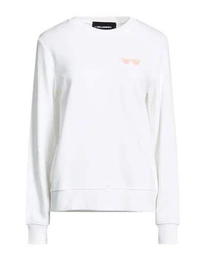 Karl Lagerfeld Karl Cares Woman Sweatshirt White Size S Organic Cotton In Multi
