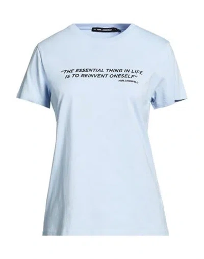 Karl Lagerfeld Karl Cares Woman T-shirt Sky Blue Size M Organic Cotton