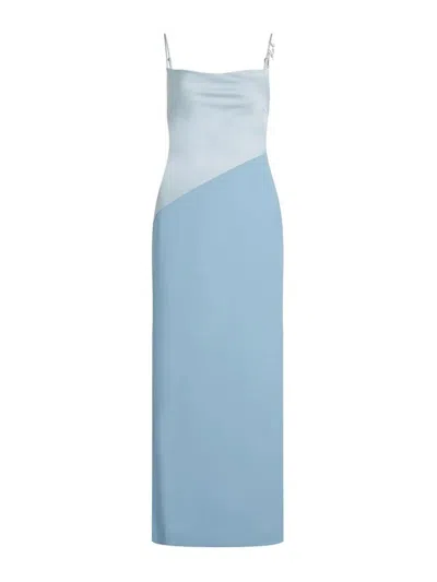 Karl Lagerfeld Karl Charm Satin Dress In Light Blue