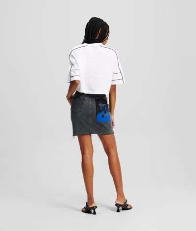 Karl Lagerfeld Karl Denim Skirt In Black