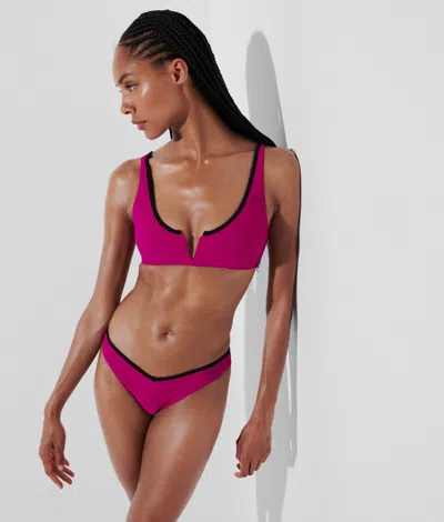 Karl Lagerfeld Karl Dna Bandeau With Contrast Binding In Pink