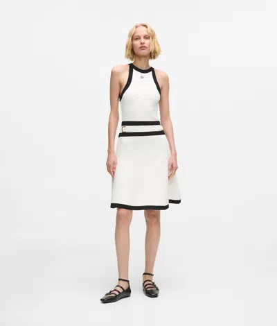 Karl Lagerfeld Karl Dna Belted Knit Dress In White