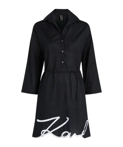 KARL LAGERFELD KARL DNA COTTON BEACH DRESS