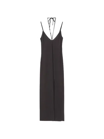 Karl Lagerfeld Karl Dna Shine Halter Dress In Black