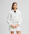 Karl Lagerfeld Bouclé Jacket In White