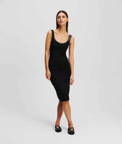 Karl Lagerfeld Karl Essential Knitted Dress In Black