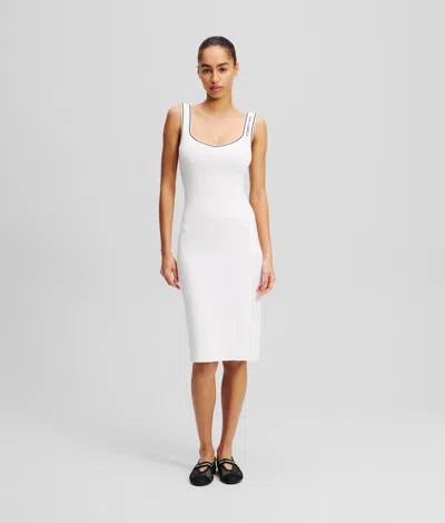 Karl Lagerfeld Karl Essential Knitted Dress In White