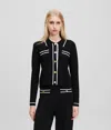 Karl Lagerfeld Karl Essential Pipeline Cardigan In Black