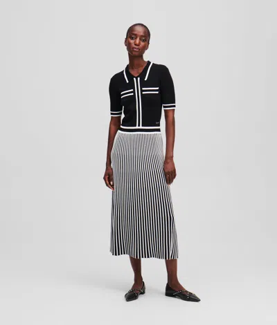 Karl Lagerfeld Karl Essential Pleated Knit Dress In Black