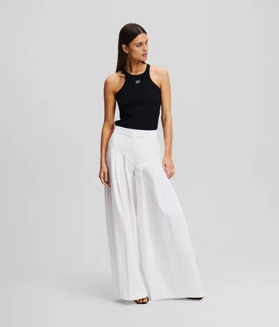 Karl Lagerfeld Karl Essential Tailored Pants In White