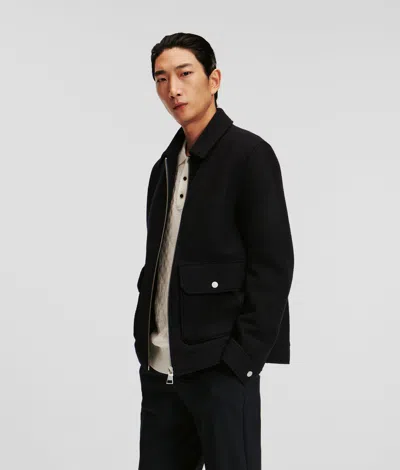 Karl Lagerfeld Karl Essentials Bouclé Jacket In Black