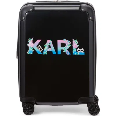 Karl Lagerfeld Karl Flowers 21" Upright Carry On In Black