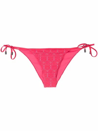 Karl Lagerfeld Karl Icon Triangle Bikini Bottoms In Rosa