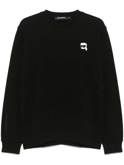 Karl Lagerfeld Karl Ikon-patch Sweatshirt In Black