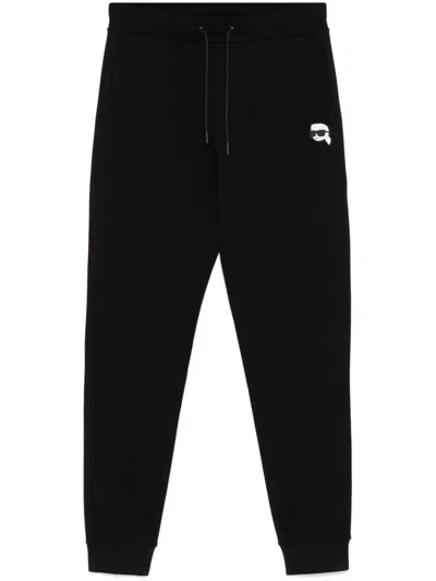 Karl Lagerfeld Karl Ikon-patch Track Pants In Black