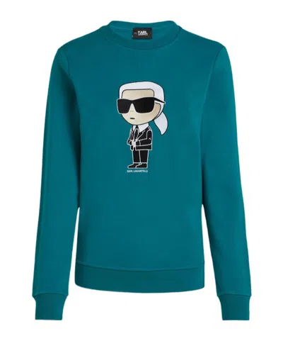 Karl Lagerfeld Karl Ikonik Cotton Sweatshirt In Green