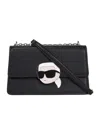Karl Lagerfeld Karl Ikonik Leather Shoulder Bag In Black