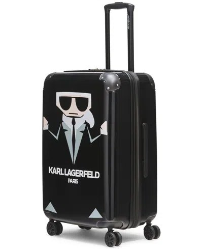 Karl Lagerfeld Karl In A Box Medium Upright Suitcase In Black