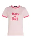 Karl Lagerfeld Karl Is Hot Cotton T-shirt In Pink