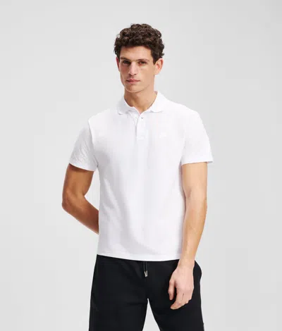 Karl Lagerfeld Karl Kameo Polo Shirt In White