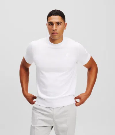 Karl Lagerfeld Karl Kameo Short-sleeved Sweatshirt In White