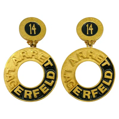 Pre-owned Karl Lagerfeld Karl Lageferld Vintage Arret Lagerfeld 14 Blvd De La Madeleine Dangling Earrings In Multi
