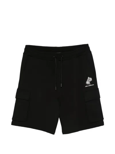 Karl Lagerfeld Cargo-pocket Shorts In Black