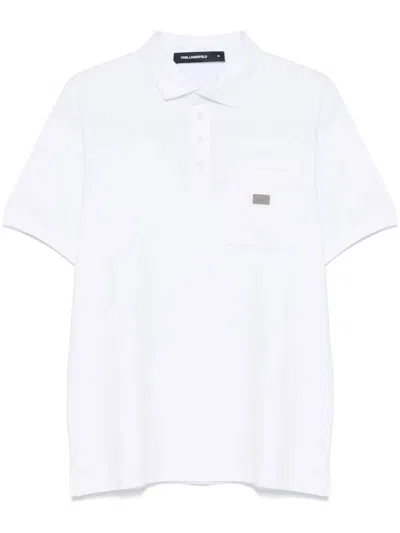 Karl Lagerfeld Chest-pocket Polo Shirt In White