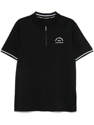 Karl Lagerfeld Cotton Polo Shirt In Blue