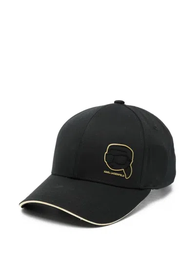 Karl Lagerfeld Logo Baseball Cap In Black