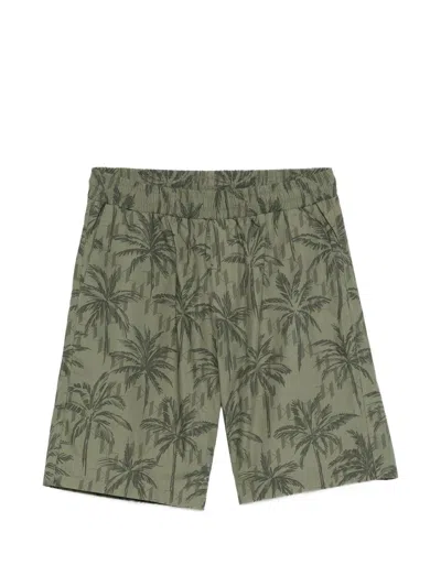 Karl Lagerfeld Palm-print Shorts In Gray