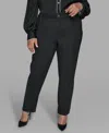 Karl Lagerfeld Karl Lagerfield Paris Plus Size Rhinestone Trim High Rise Denim Pants In Black
