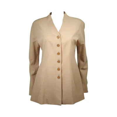 Pre-owned Karl Lagerfeld Karl Lagerfield Yellow Apricot Blazer Size 40