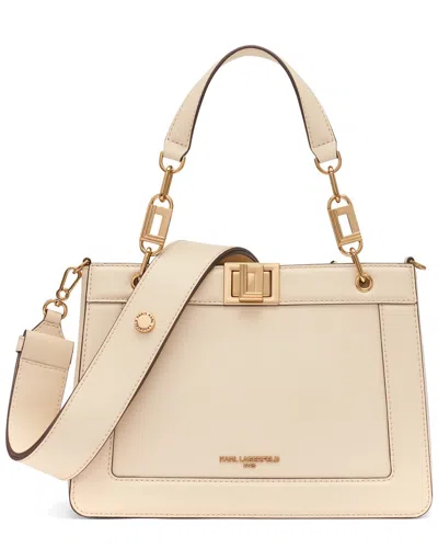 Karl Lagerfeld Karl Laggerfeld Ivette Leather Satchel In Neutral
